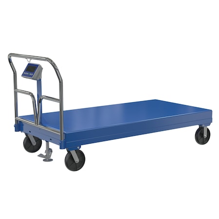 Vestil Steel Platform Truck With Scale 3600 lb Glass-Filled Nylon 36 x 72 SPT-3672-SCL